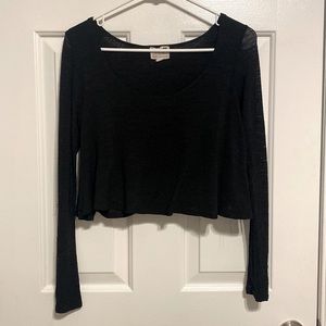 Black, crop long sleeve. Lounge, cozy